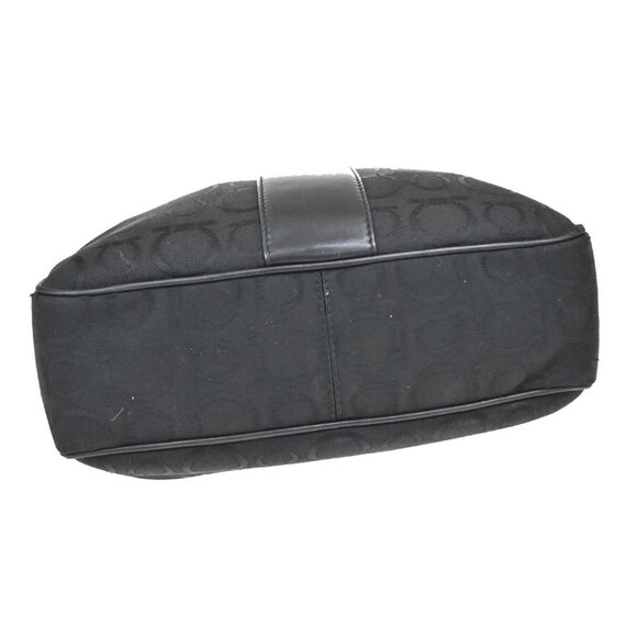 SALVATORE FERRAGAMO Gancini Tote Shoulder Bag Canavs Leather Black SHW 09KB197 - Picture 10 of 14